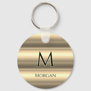 Guld Bands, Black Namn och Monogram Nyckelring