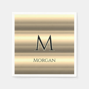 Guld Bands, Black Namn och Monogram Pappersservett