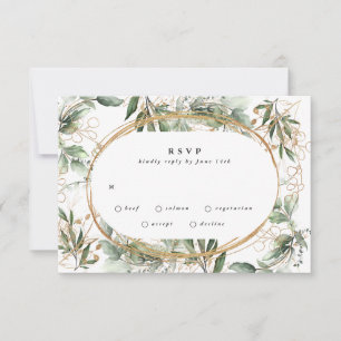 Guld Bands Eucalyptus Elegant Greenery Moss OSA Kort