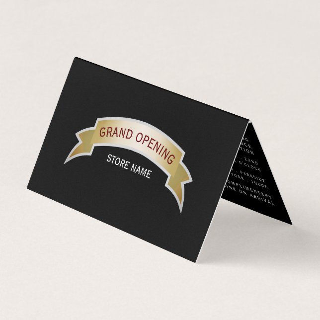 Guld Banner Grand Open Ceremony Photo/Karta Card Visitkort (Framsida)