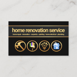 Guld Banner Kreativ Handyman Construction Verktyg Visitkort