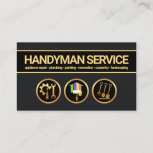 Guld Banner Kreativ Handyman Verktyg entreprenör Visitkort