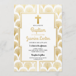 Guld Baptism Kor Christine Twenties Art Deco Inbjudningar