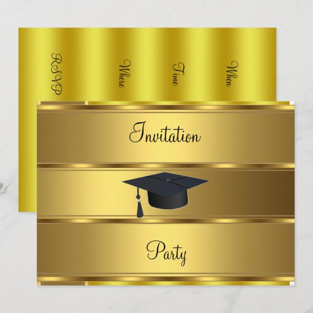 Guld Bar Examens Inbjudan (Fram/baksida)