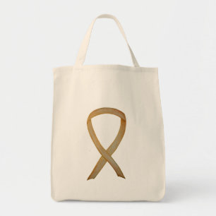 Guld Barnomsorgsmedvetande Ribbon Tote Bag Tygkasse