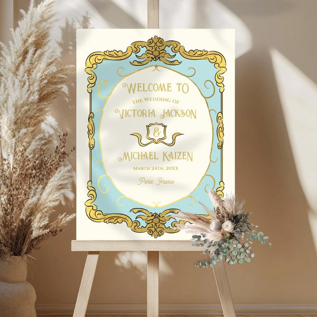 Guld Baroque ReEmergency Guld Bröllop Välkomstecke Poster (Skapare uppladdad)