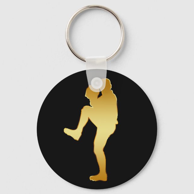 GULD BASEBALL PLAYER NYCKELRING (Framsida)