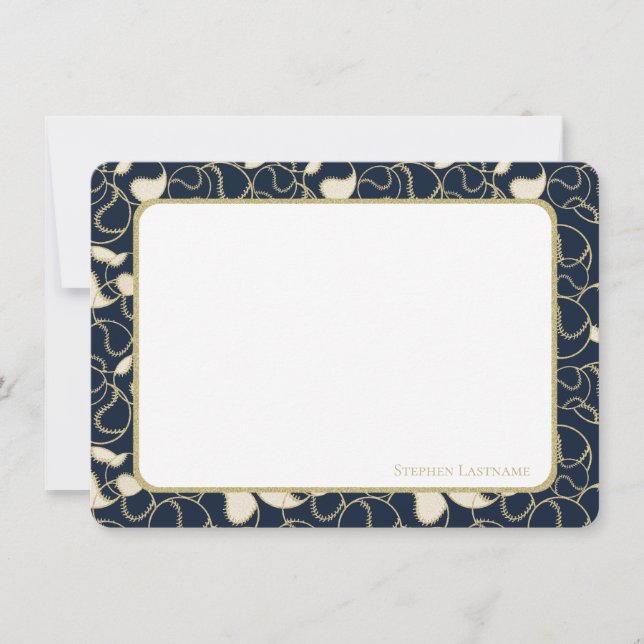 Guld Baseball Softball Tack för ditt platta kort (Framsida)