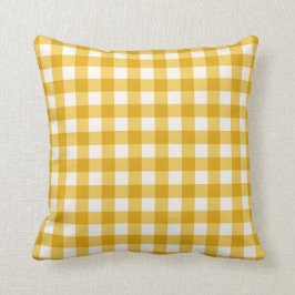 Guld Basic Gingham Checkered Mönster Kudde
