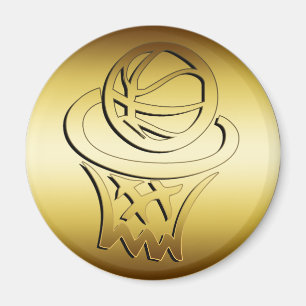 GULD- BASKETRING MAGNET