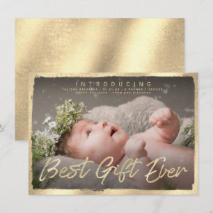Guld bästa gåva någonsin Baby födelsemeddelande om Inbjudningar