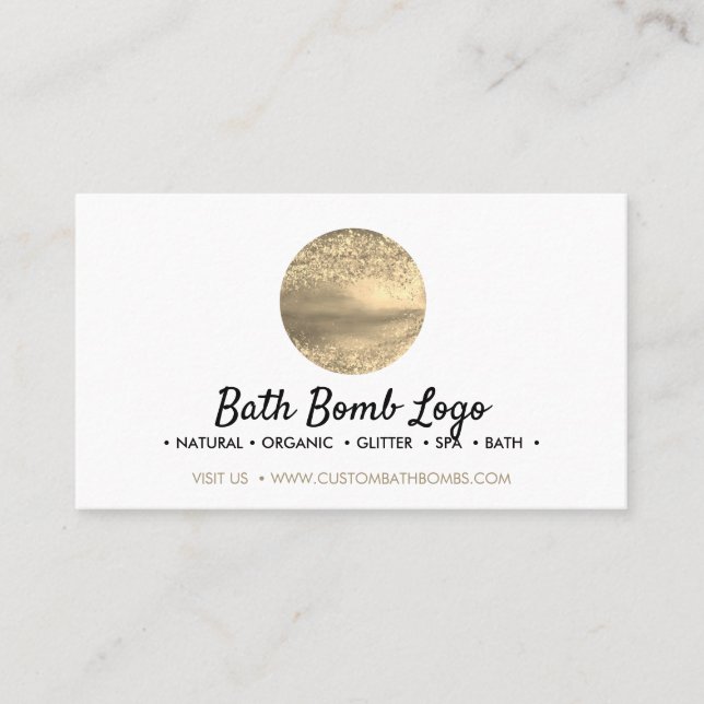 Guld Bath Bomb Visitkort (Framsida)