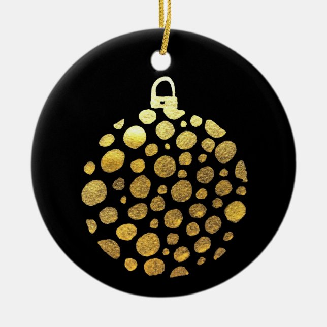Guld bauble jul glam julgransprydnad keramik (Framsidan)