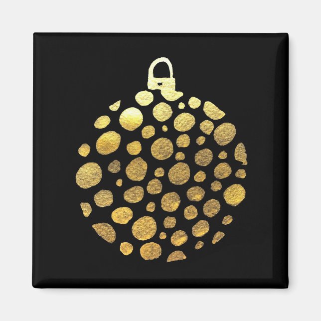 Guld bauble jul glam magnet (Framsidan)