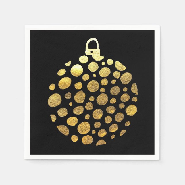 Guld bauble jul glam pappersservett (Framsidan)