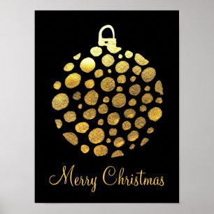 Guld bauble jul glam poster