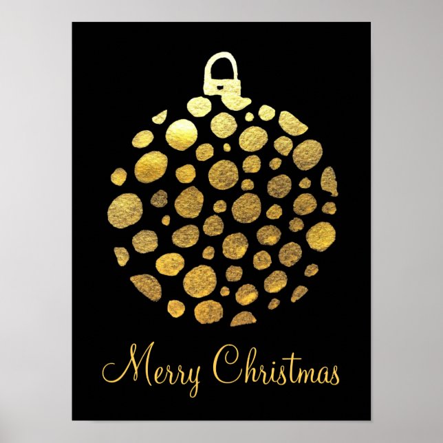 Guld bauble jul glam poster (Framsidan)