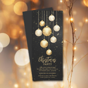 Guld Baubles Julgran Ornaments Inbjudningar