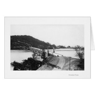 Guld Beach, Oregon-bron över floden Rogue River Hälsningskort