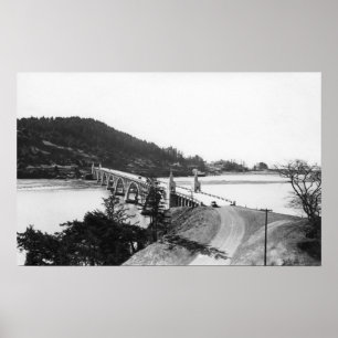 Guld Beach, Oregon-bron över floden Rogue River Poster