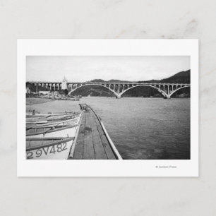 Guld Beach, Oregon Docks och Bridge över Rogue Vykort