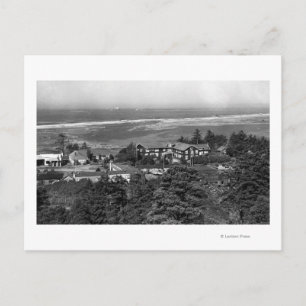 Guld Beach, Oregon Town View och Sunset Inn. Vykort