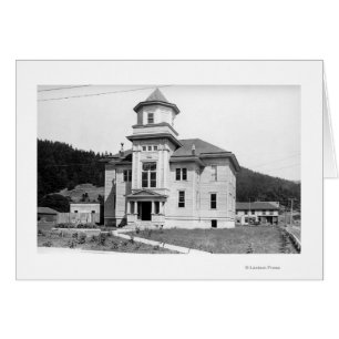 Guld Beach, Oregon View of Court House Photograp Hälsningskort