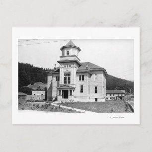Guld Beach, Oregon View of Court House Photograp Vykort