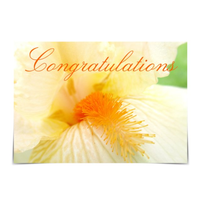 Guld Bearded Iris Bröllop Grattiss Card Kort (Skapare uppladdad)