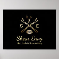 Guld Beauty Salon Logotyp Makeup Artist Hair Styli