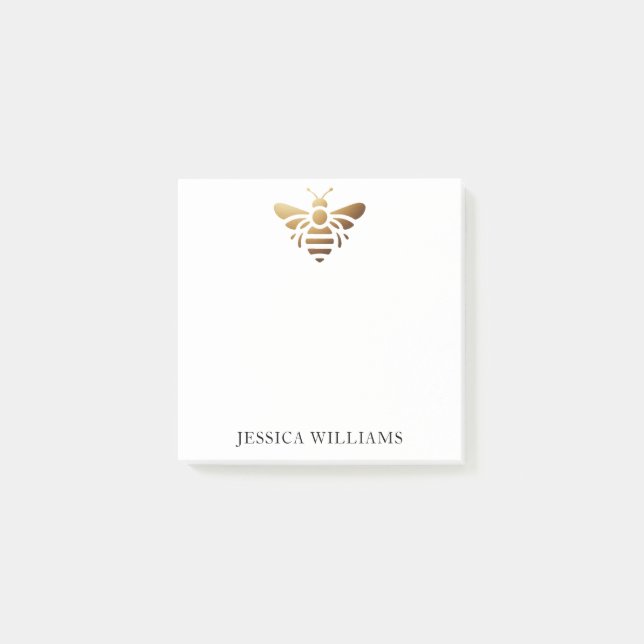 Guld Bee Anpassat Namn Personlig Post-it Block (Framsida)