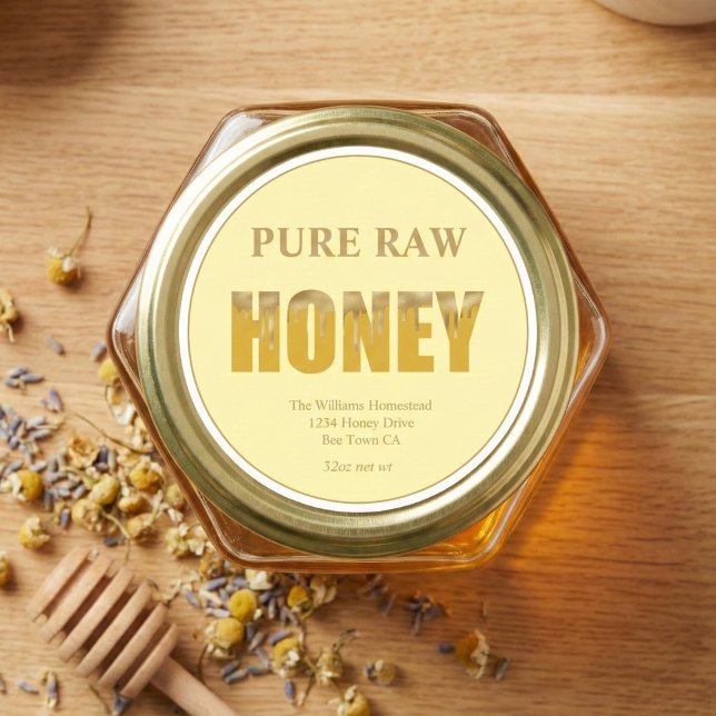 Guld Bee Honeyburk Etikett Honey Bee & Biodling (Skapare uppladdad)