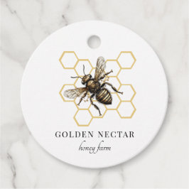 Guld Bee Honeycomb Honeybee Bibiodling Pris Gåvor Etiketter