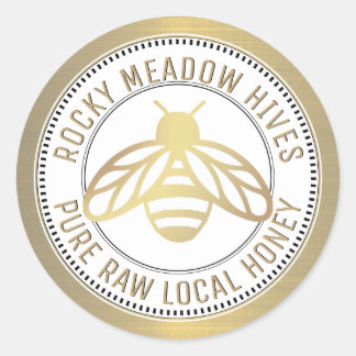 GULD BEE LOGOTYP BEEKEEPER HONEY LID BURK ETIKETT