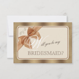 Guld Beige Bow & Märkre KOMMER ATT VARA MIN BRIDES Inbjudningar