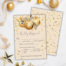 Guld Beige jul Bröllop OSA Kort
