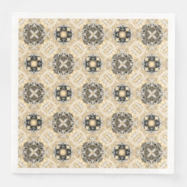 Guld, Beige, Taupe och Black Gemstones Mönster Pappersservett