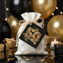 Guld Bejeweled Diamanter Lyx Svart 50-årsdag Gåvor Etiketter