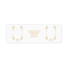 Guld Bell Scrollwork Design Bröllop Returadress Returadress Etikett