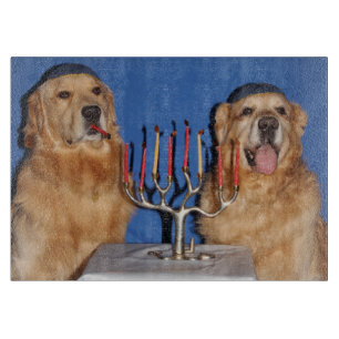 Guld- belysning för RetrieverHanukkah menora