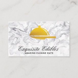 Guld betjänar Logotypen Knivar CUISINE Visitkort