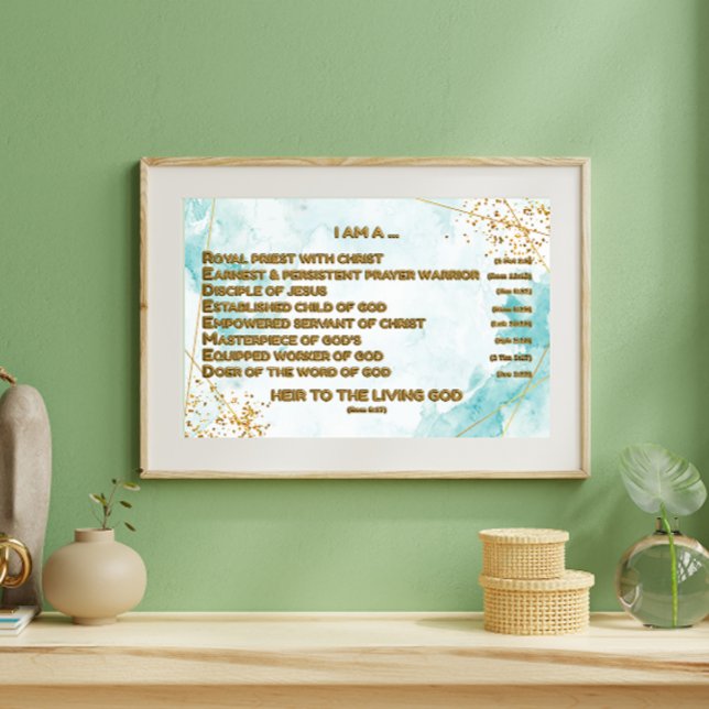 Guld bibliska bekräftelser Acrostic w_Scripture 3 Poster (Skapare uppladdad)