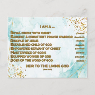 Guld bibliska bekräftelser Acrostic w_Scripture 3 Vykort