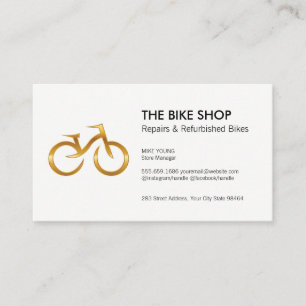 Guld Bicycle Logotyp Reparera säljare Tidsbeställning Kort