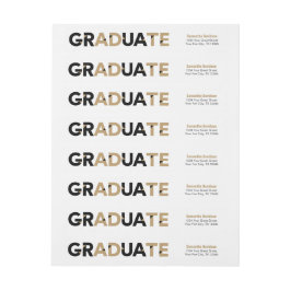 Guld Big Bold Vinkel-cut Brev Studenten Etikettband