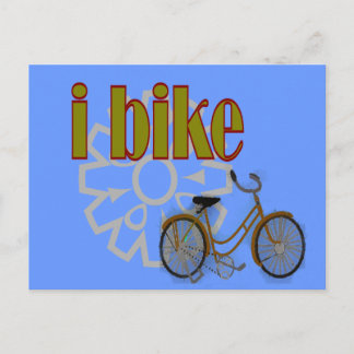 guld BIKE och Sprocket Vykort
