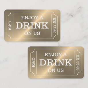 Guld Biljett Stil "Njut av en drink på oss" Tilläggskort