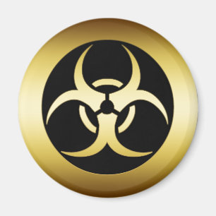 GULD- BIO--HARZARDSYMBOL MAGNET