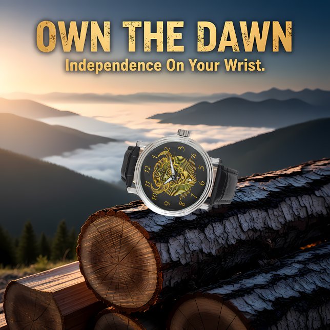 Guld Bison Buffalo-teckning med oinskränkt design Armbandsur (Skapare uppladdad)