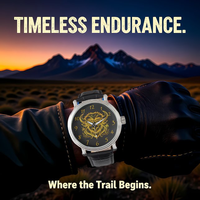 Guld Bison i Sunglass Illustration Armbandsur (Skapare uppladdad)